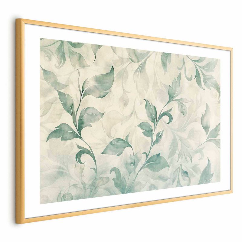Plakat Artgeist Akwarelowe listki 42x29,7 cm z ramą złotą 1 szt
