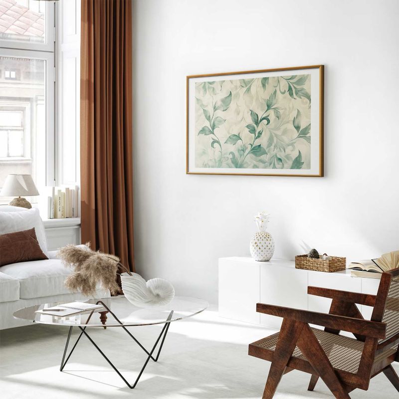 Plakat Artgeist Akwarelowe listki 42x29,7 cm z ramą złotą 1 szt