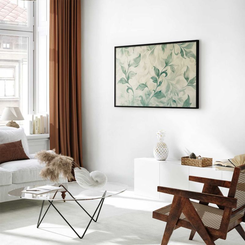 Plakat Artgeist Akwarelowe listki 90x60 cm z ramą czarną 1 szt