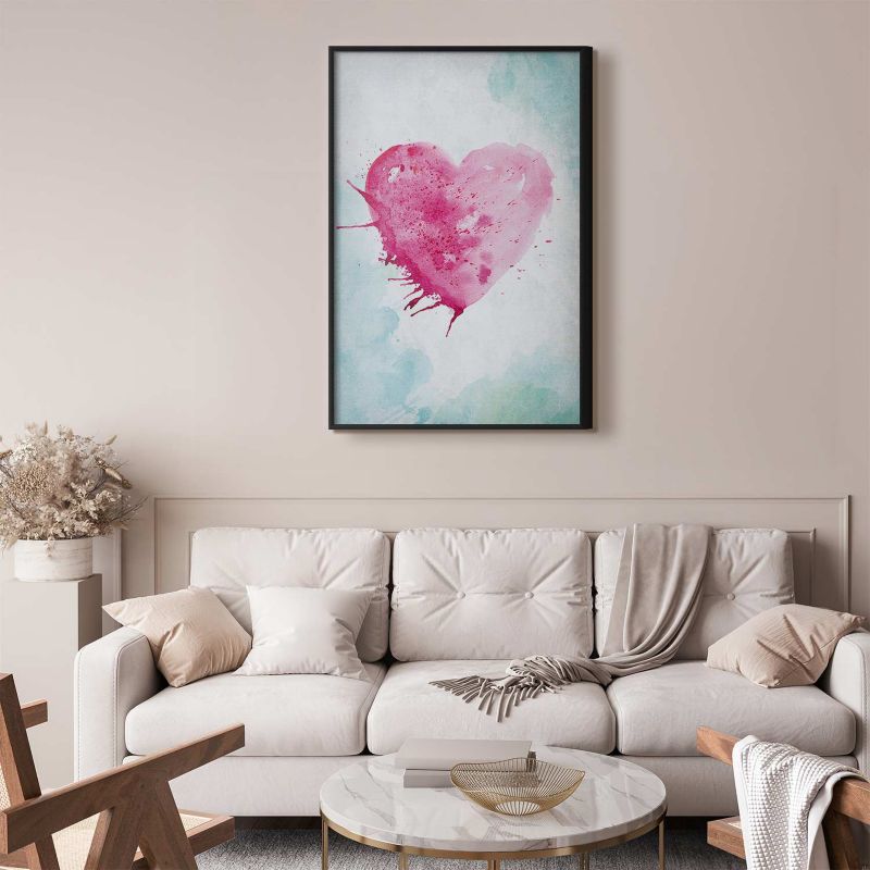 Plakat Artgeist Akwarelowe serce 29,7x42 cm z ramą czarną 1 szt