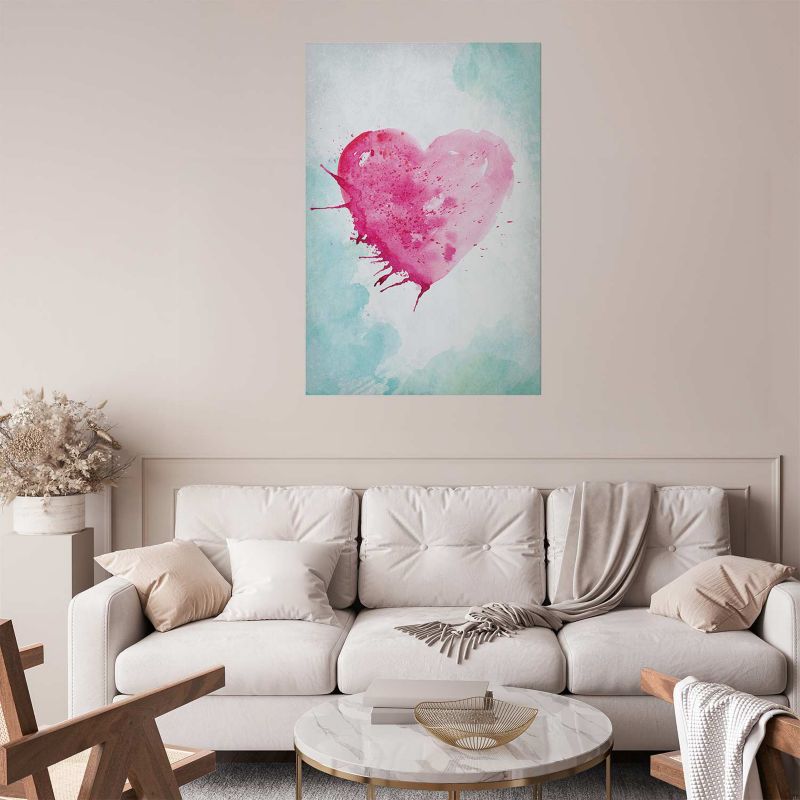 Plakat Artgeist Akwarelowe serce 60x90 cm bez ramy 1 szt