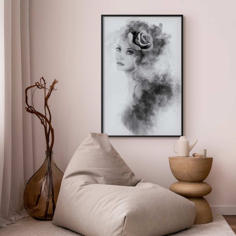 Plakat Artgeist Akwarelowy portret 21x30 cm z ramą czarną 1 szt