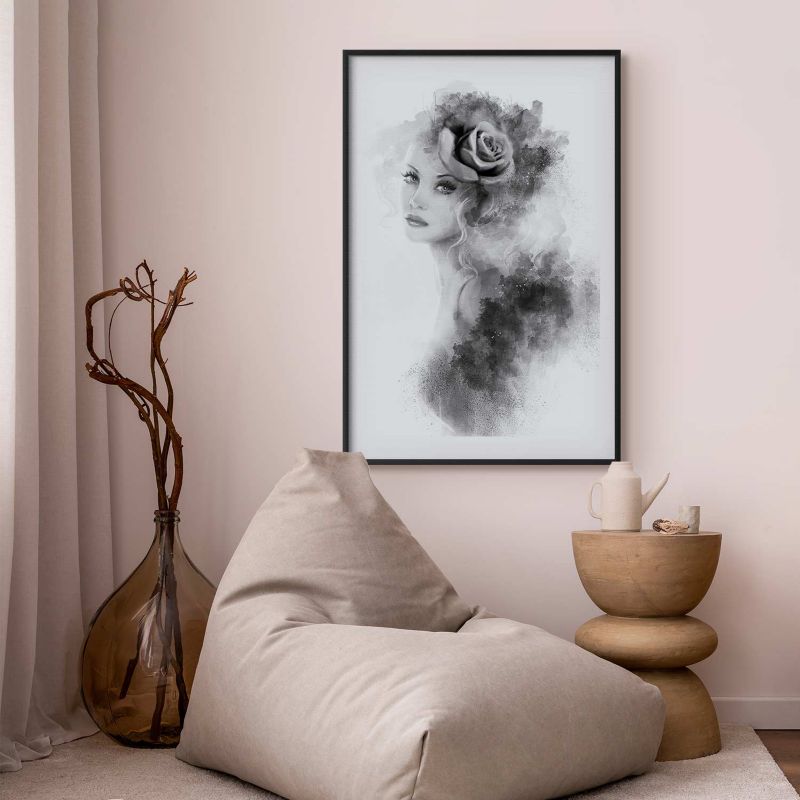 Plakat Artgeist Akwarelowy portret 21x30 cm z ramą czarną 1 szt
