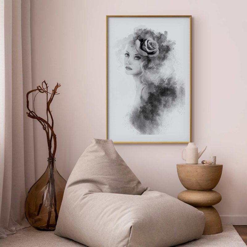 Plakat Artgeist Akwarelowy portret 21x30 cm z ramą złotą 1 szt