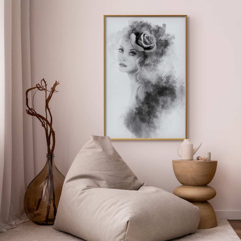 Plakat Artgeist Akwarelowy portret 29,7x42 cm z ramą złotą 1 szt