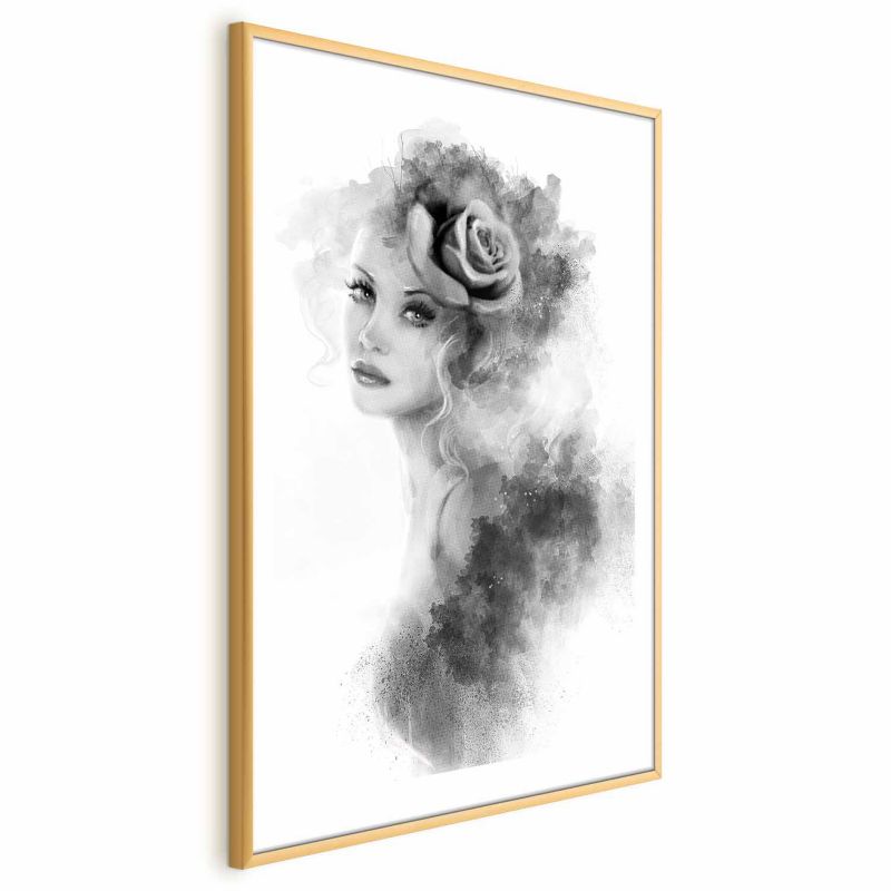 Plakat Artgeist Akwarelowy portret 40x60 cm z ramą złotą 1 szt