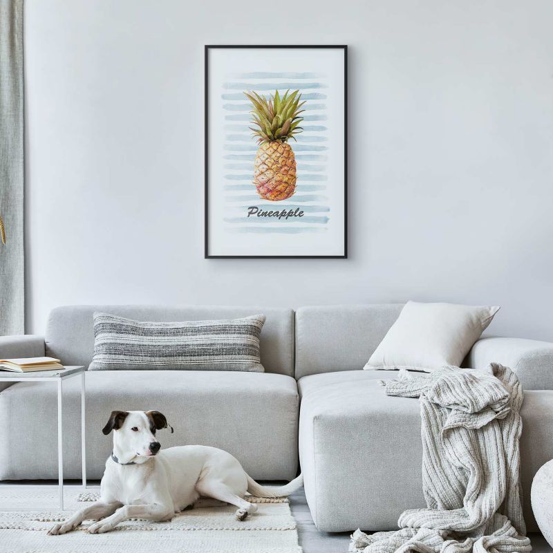 Plakat Artgeist Ananas i paski 21x30 cm z ramą czarną 1 szt