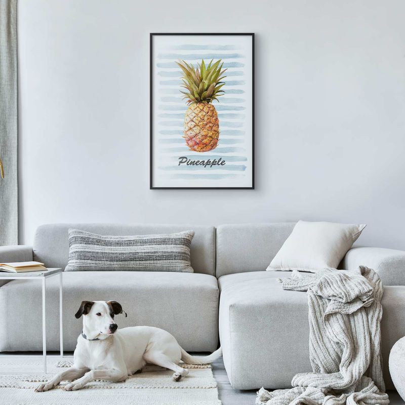 Plakat Artgeist Ananas i paski 29,7x42 cm z ramą czarną 1 szt