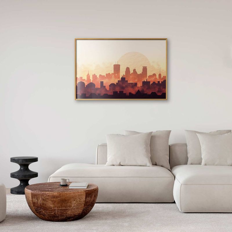 Plakat Artgeist Żar miasta 90x60 cm z ramą złotą 1 szt