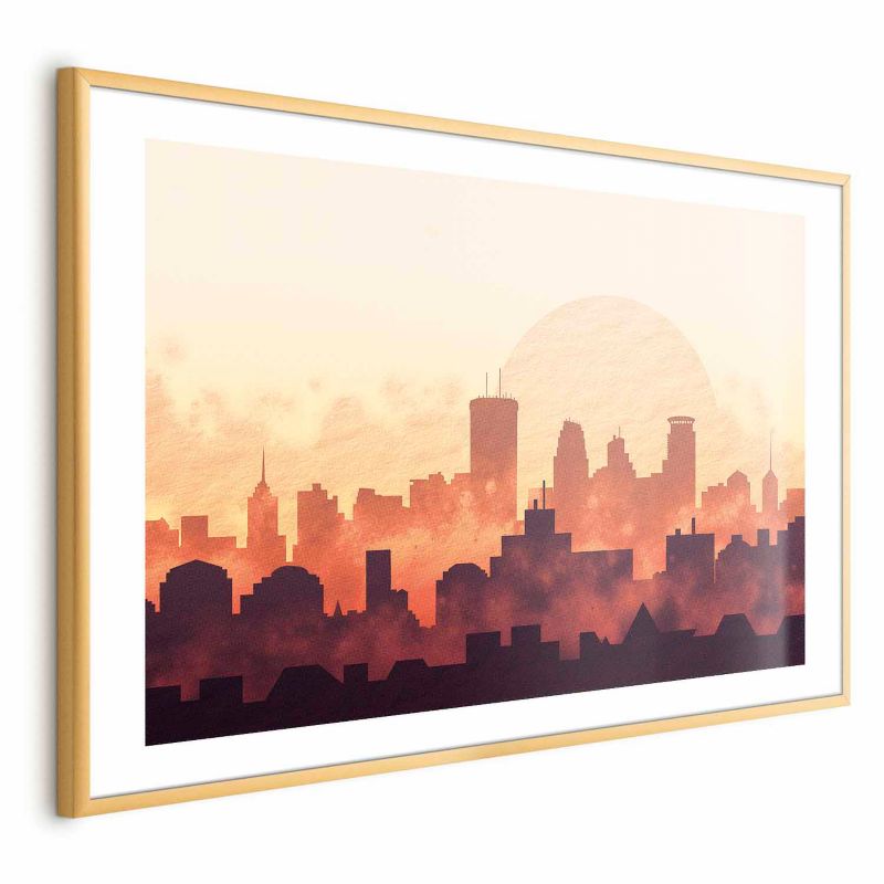 Plakat Artgeist Żar miasta 90x60 cm z ramą złotą 1 szt