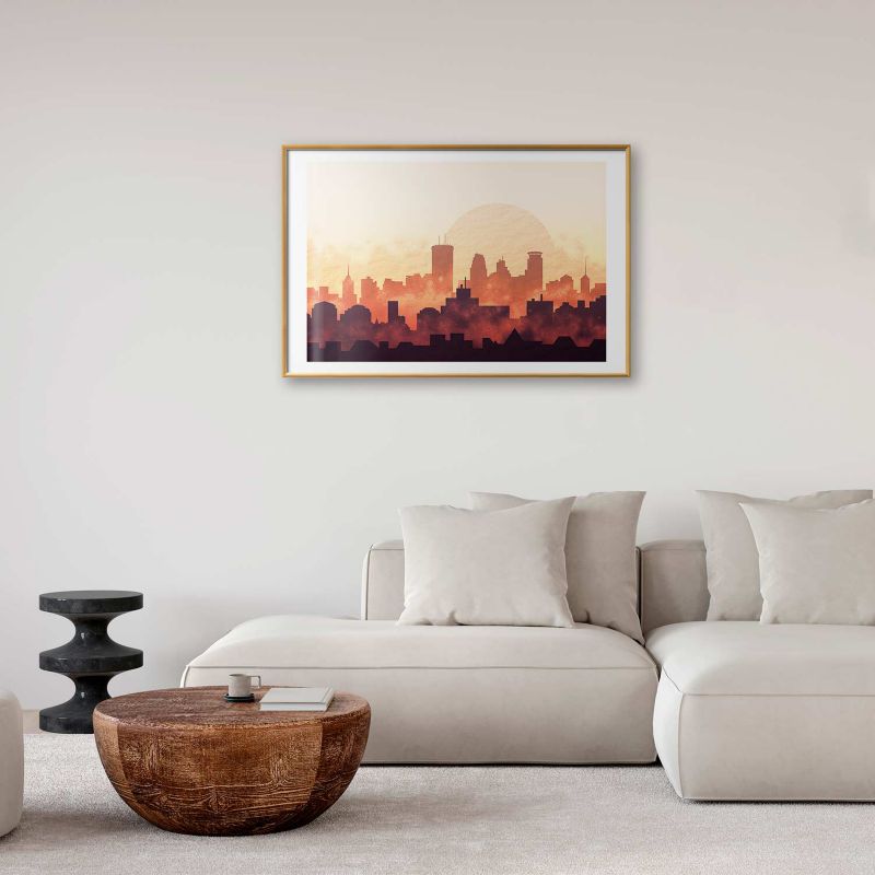 Plakat Artgeist Żar miasta 90x60 cm z ramą złotą 1 szt