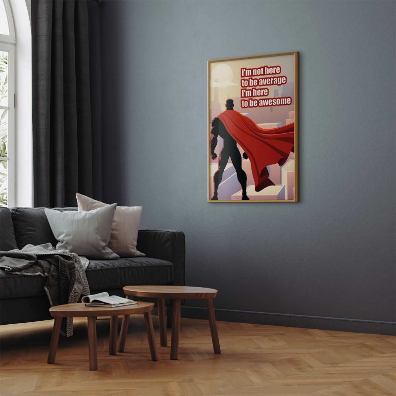 Plakat Artgeist Average 21x30 cm z ramą złotą 1 szt