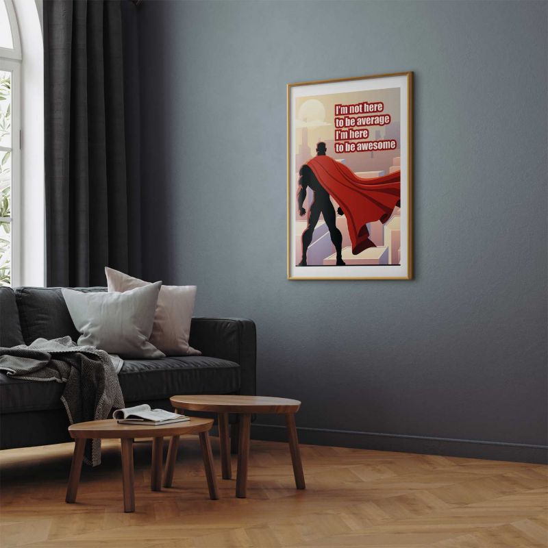 Plakat Artgeist Average 60x90 cm z ramą złotą 1 szt