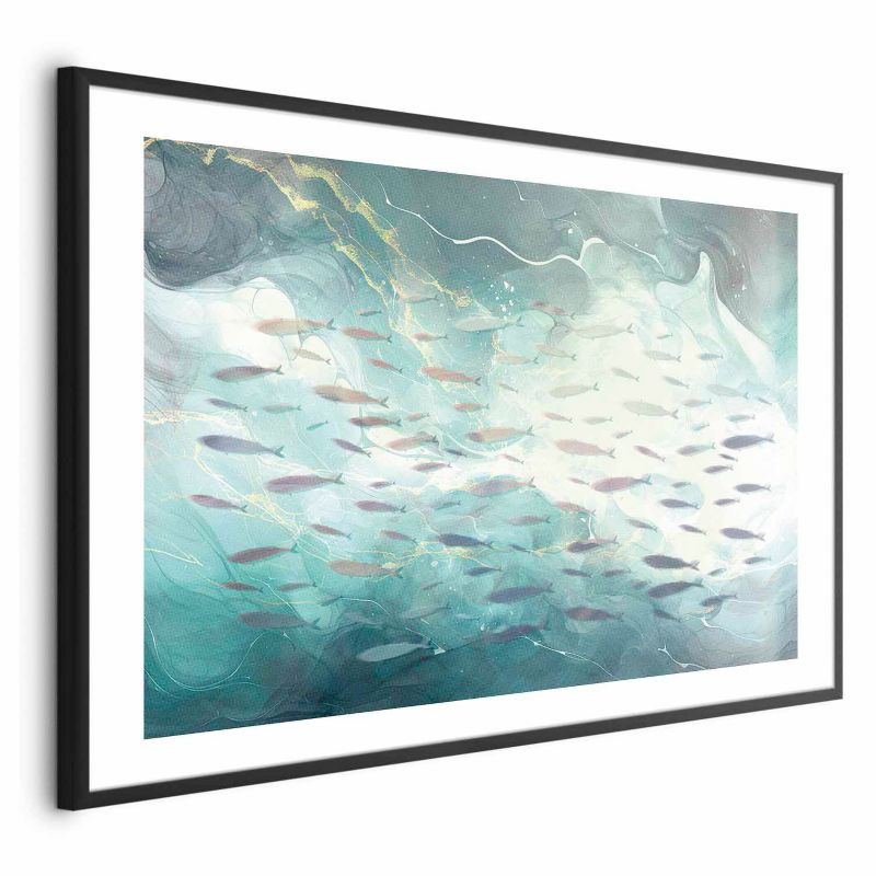 Plakat Artgeist Ławica ryb 60x40 cm z ramą czarną 1 szt
