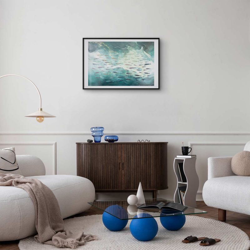 Plakat Artgeist Ławica ryb 60x40 cm z ramą czarną 1 szt
