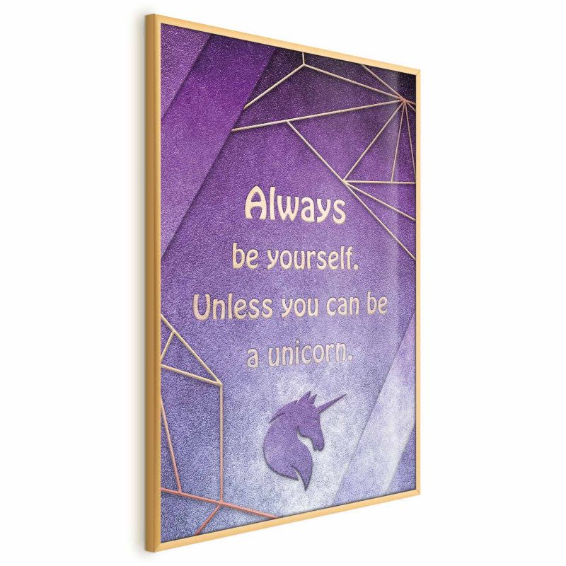 Plakat Artgeist Bądź sobą 21x30 cm z ramą złotą 1 szt