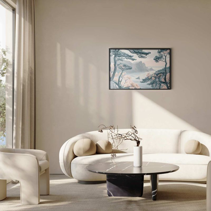 Plakat Artgeist Błękitne wybrzeże 60x40 cm z ramą czarną 1 szt
