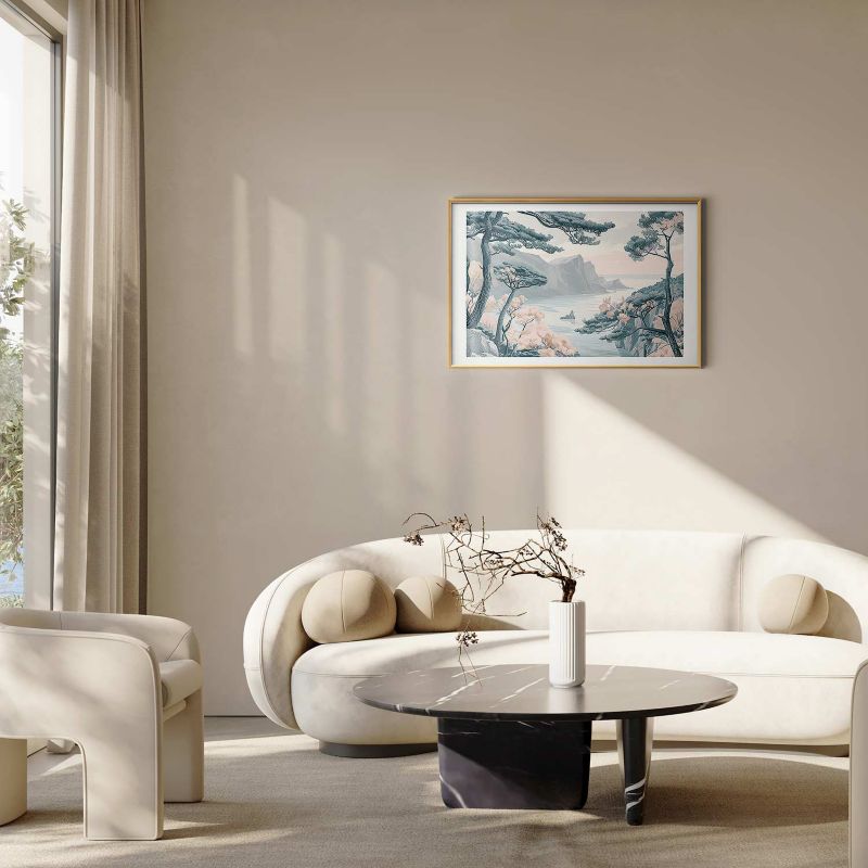 Plakat Artgeist Błękitne wybrzeże 60x40 cm z ramą złotą 1 szt