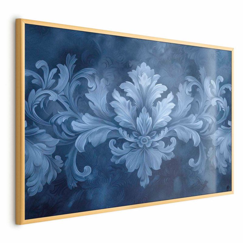 Plakat Artgeist Błękitny ornament 30x21 cm z ramą złotą 1 szt