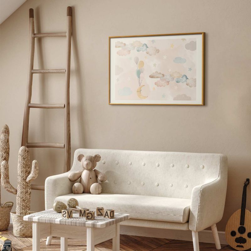 Plakat Artgeist Bajkowe niebo 90x60 cm z ramą złotą 1 szt