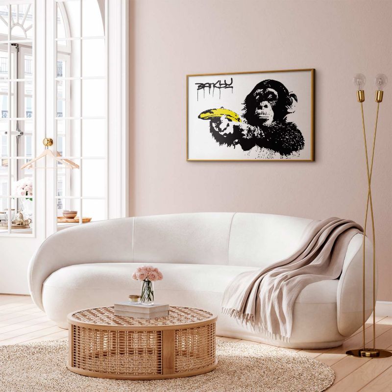 Plakat Artgeist Bananowy pistolet 42x29,7 cm z ramą złotą 1 szt