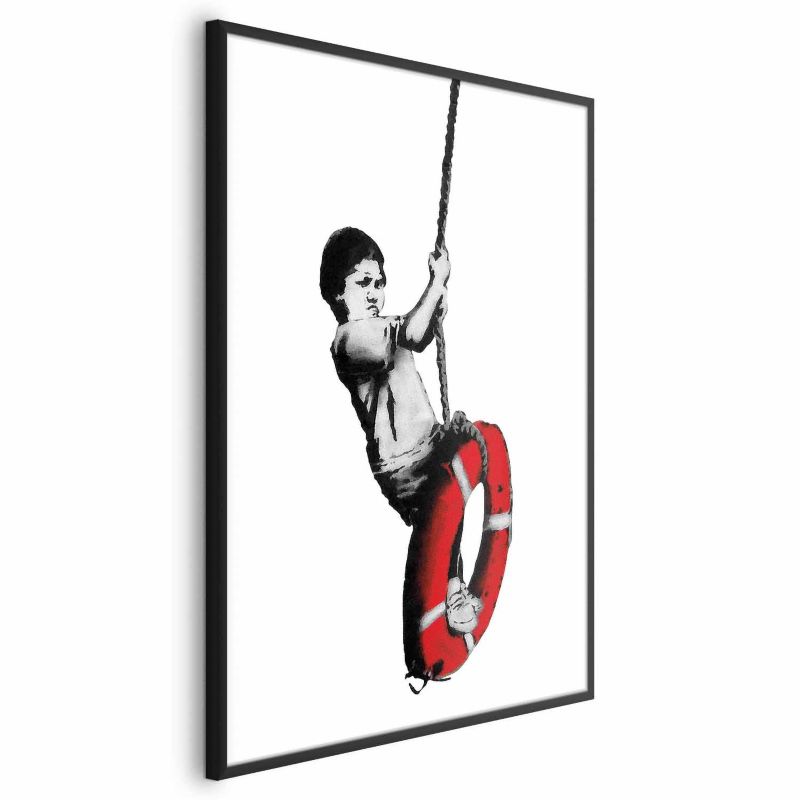 Plakat Artgeist Banksy: Chłopiec 29,7x42 cm z ramą czarną 1 szt