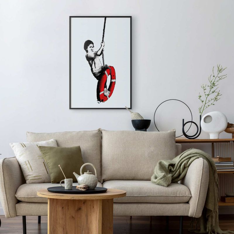 Plakat Artgeist Banksy: Chłopiec 29,7x42 cm z ramą czarną 1 szt