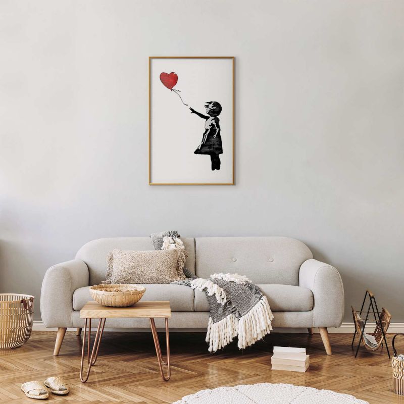 Plakat Artgeist Banksy: Dziewczynka 21x30 cm z ramą złotą 1 szt