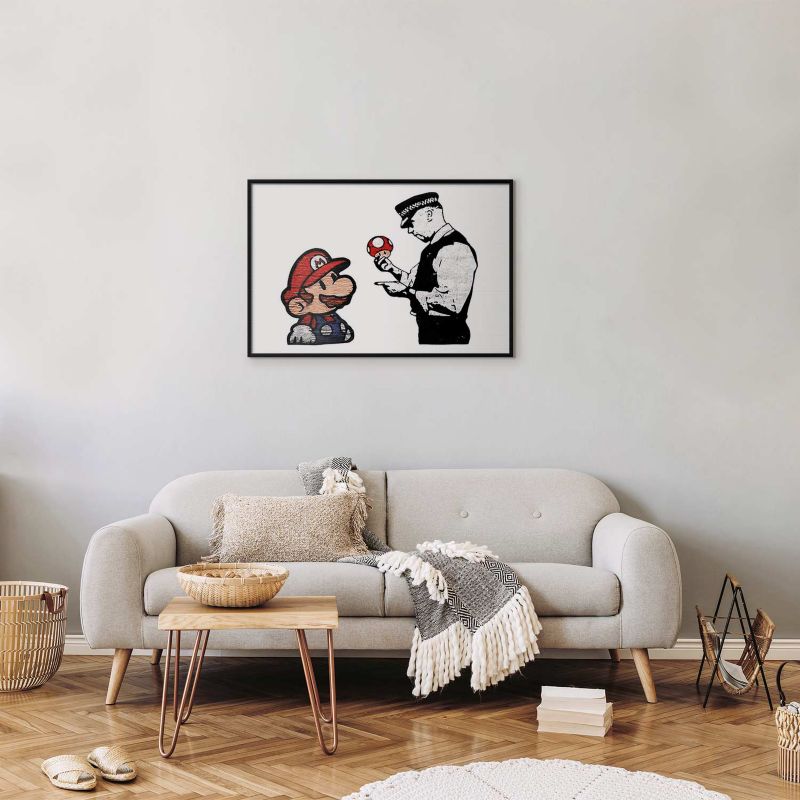 Plakat Artgeist Banksy: Grzybiarz 60x40 cm z ramą czarną 1 szt