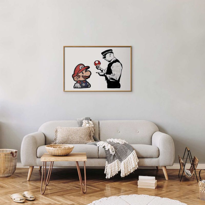 Plakat Artgeist Banksy: Grzybiarz 90x60 cm z ramą złotą 1 szt