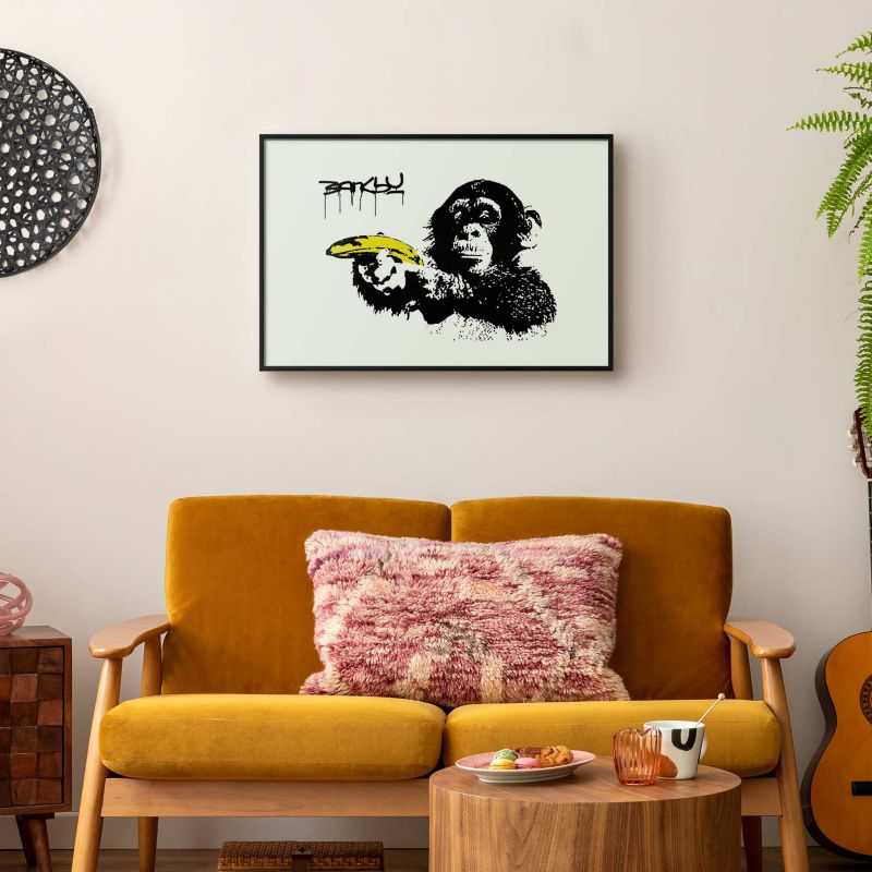 Plakat Artgeist Banksy: Małpa 42x29,7 cm z ramą czarną 1 szt