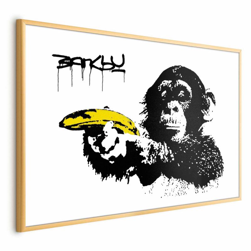 Plakat Artgeist Banksy: Małpa 60x40 cm z ramą złotą 1 szt
