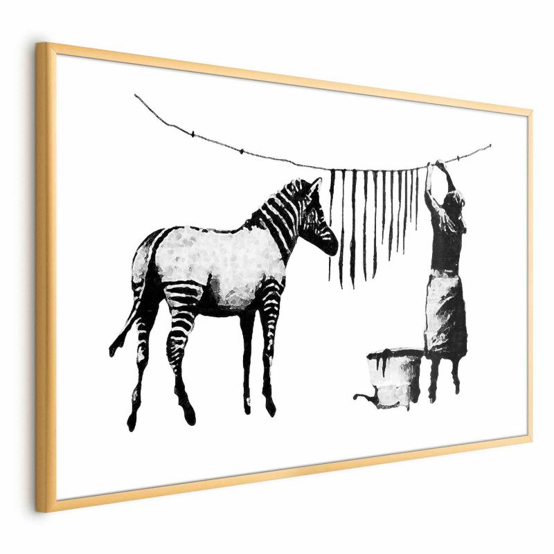 Plakat Artgeist Banksy: Pranie 30x21 cm z ramą złotą 1 szt
