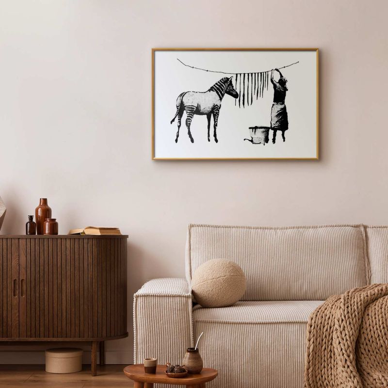 Plakat Artgeist Banksy: Pranie 30x21 cm z ramą złotą 1 szt