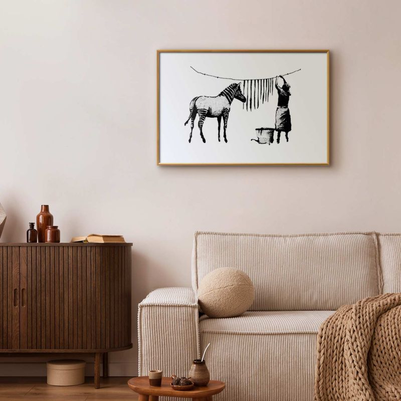Plakat Artgeist Banksy: Pranie 60x40 cm z ramą złotą 1 szt