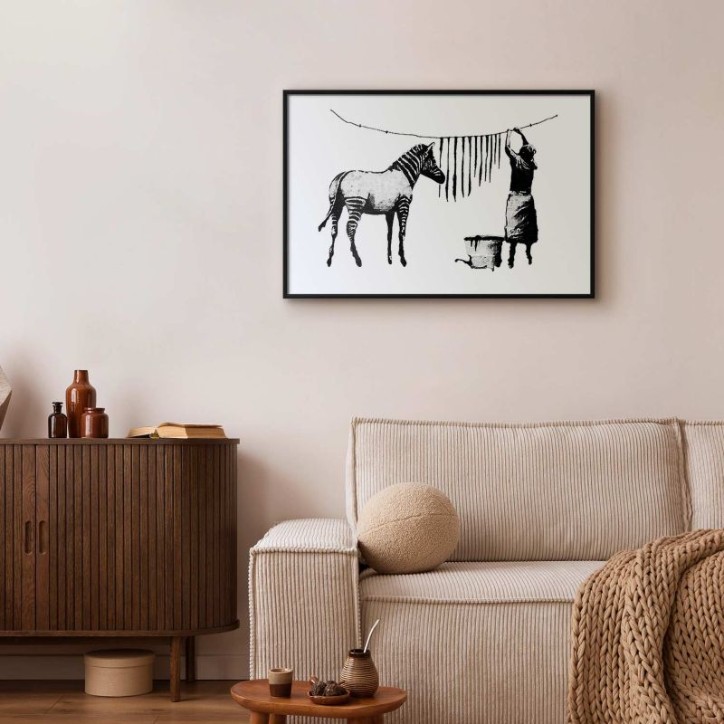 Plakat Artgeist Banksy: Pranie 90x60 cm z ramą czarną 1 szt