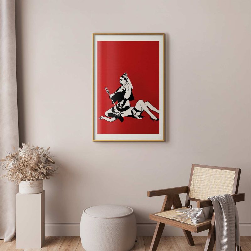 Plakat Artgeist Banksy: Queen Victoria 21x30 cm z ramą złotą 1 szt