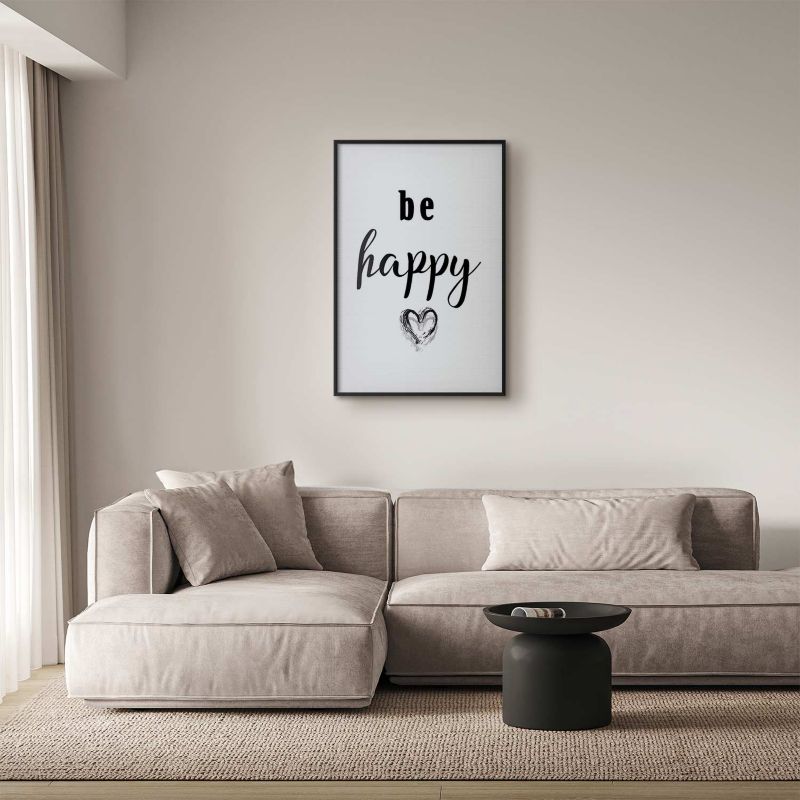 Plakat Artgeist Be happy 29,7x42 cm z ramą czarną 1 szt