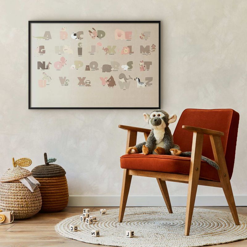 Plakat Artgeist Beżowe abecadło 90x60 cm z ramą czarną 1 szt
