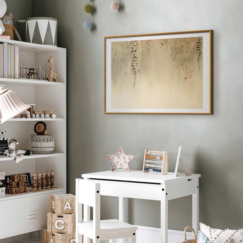 Plakat Artgeist Beżowe koliberki 90x60 cm z ramą złotą 1 szt