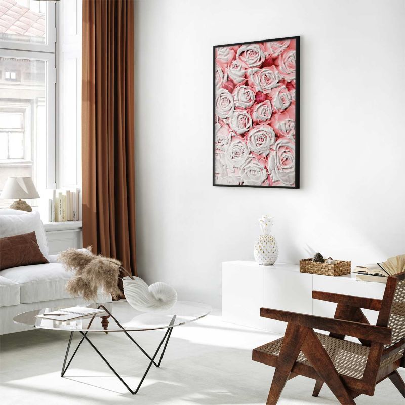 Plakat Artgeist Białe róże 21x30 cm z ramą czarną 1 szt