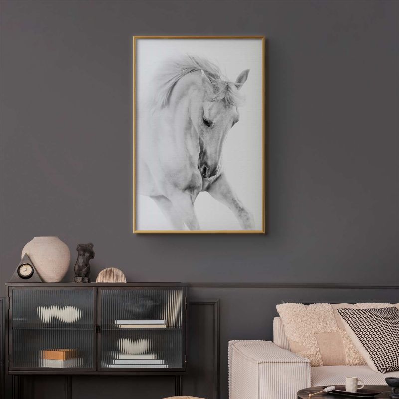 Plakat Artgeist Biały koń 21x30 cm z ramą złotą 1 szt