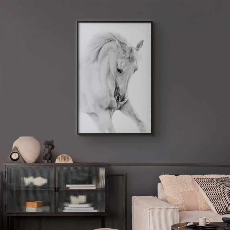 Plakat Artgeist Biały koń 29,7x42 cm z ramą czarną 1 szt