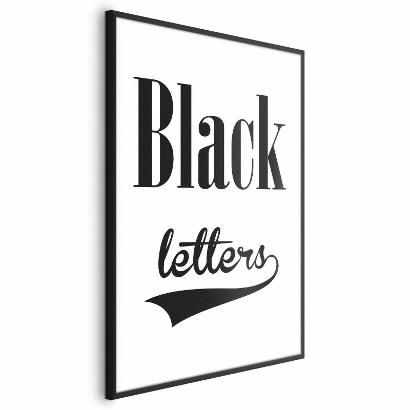 Plakat Artgeist Black letters 21x30 cm z ramą czarną 1 szt