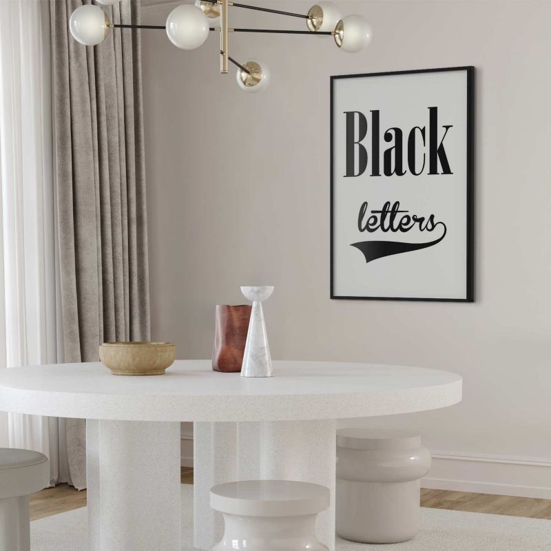 Plakat Artgeist Black letters 21x30 cm z ramą czarną 1 szt