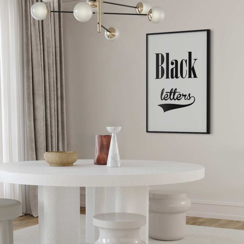 Plakat Artgeist Black letters 29,7x42 cm z ramą czarną 1 szt
