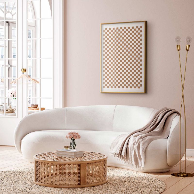 Plakat Artgeist Brązowa geometria 40x60 cm z ramą złotą 1 szt