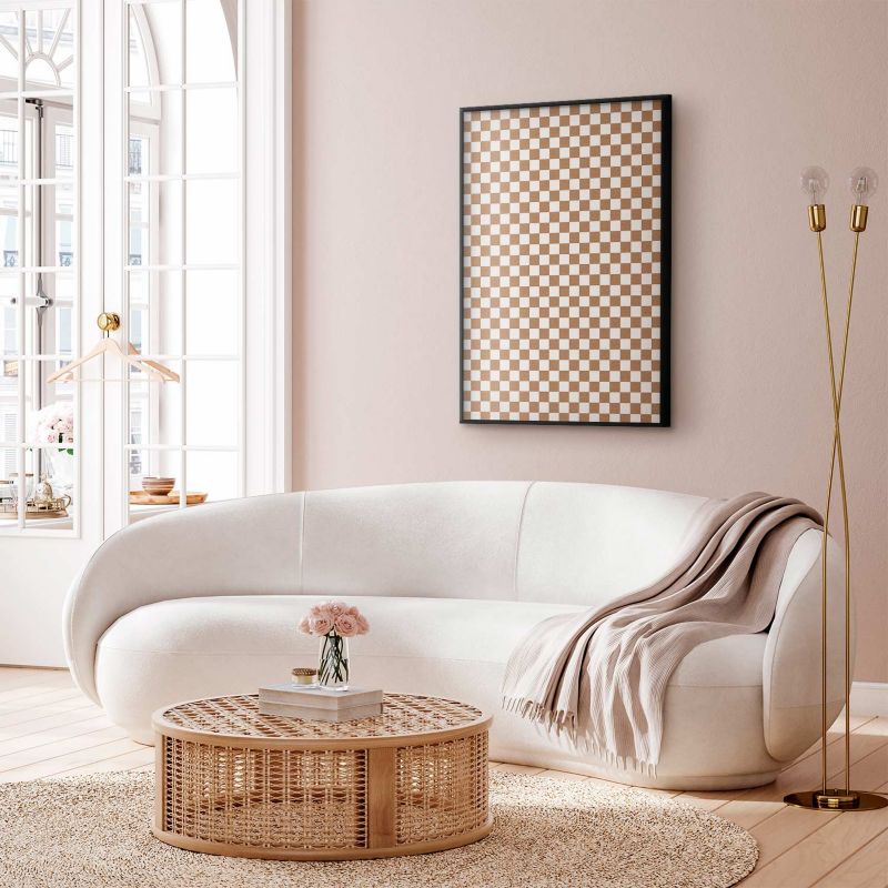 Plakat Artgeist Brązowa geometria 60x90 cm z ramą czarną 1 szt
