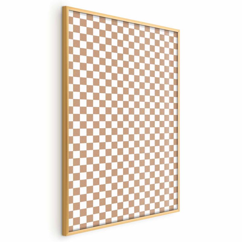 Plakat Artgeist Brązowa geometria 60x90 cm z ramą złotą 1 szt
