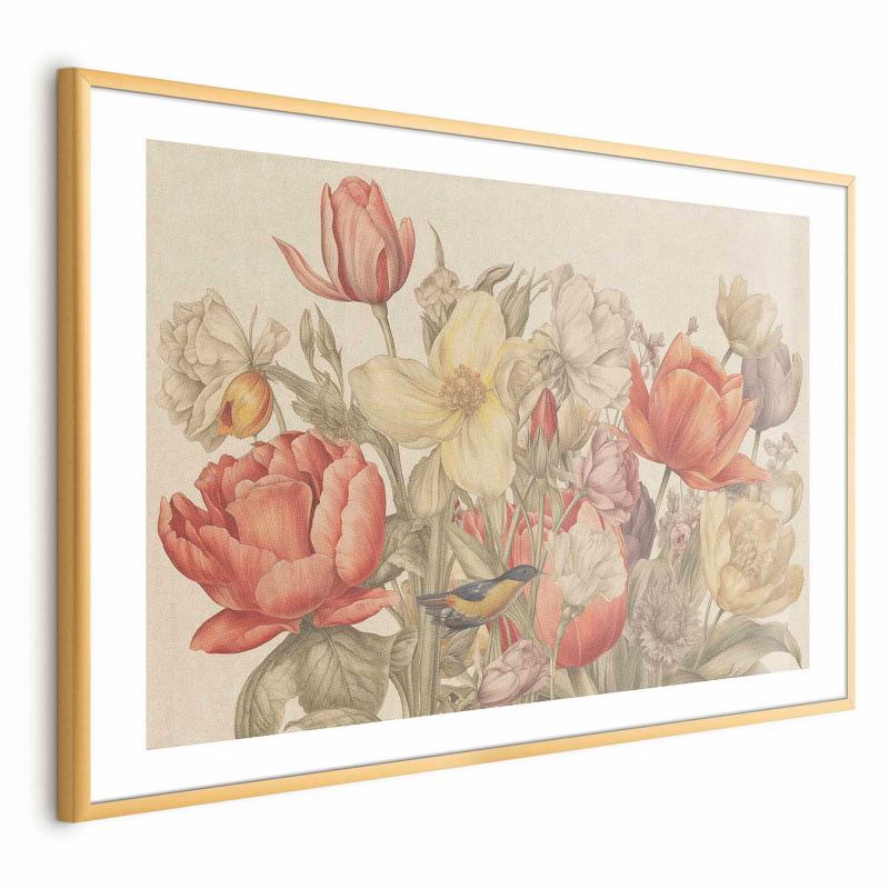 Plakat Artgeist Bukiet 42x29,7 cm z ramą złotą 1 szt